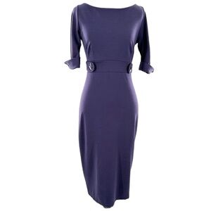 Lush womens dress size S purple plum 3/4 sleeve modest old money career